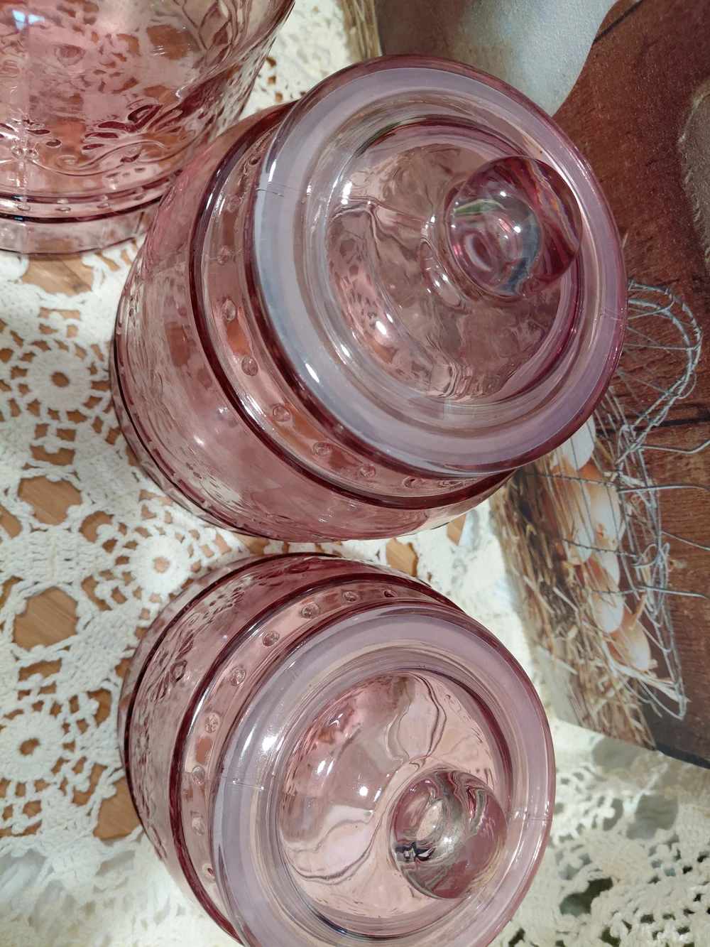 The Pioneer Woman Pink Embossed Glass Storage Canister with Lid